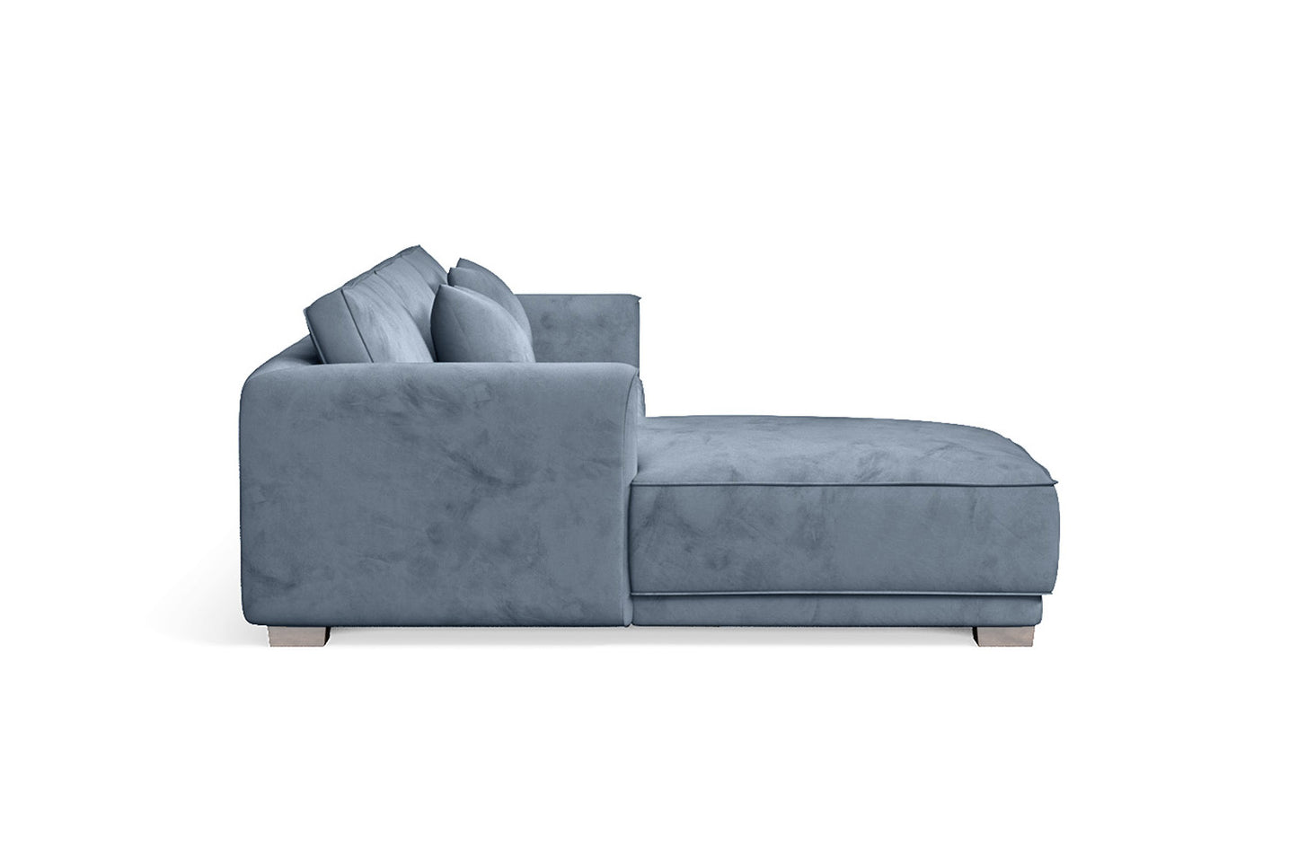 Barletta 3 Seater Left Hand Facing Chaise Lounge Corner Sofa Baby Blue Velvet