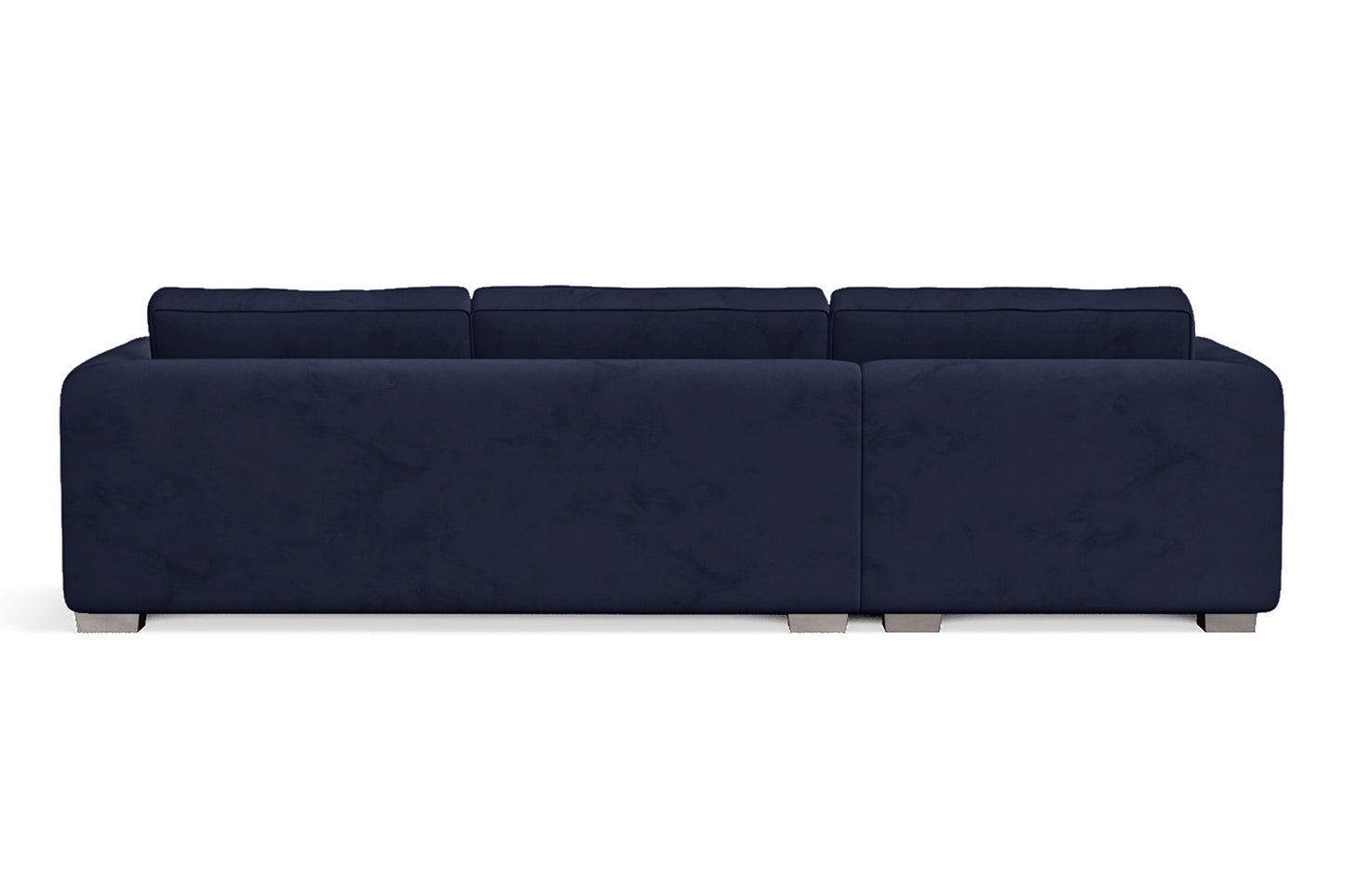 Barletta 3 Seater Left Hand Facing Chaise Lounge Corner Sofa Dark Blue Velvet