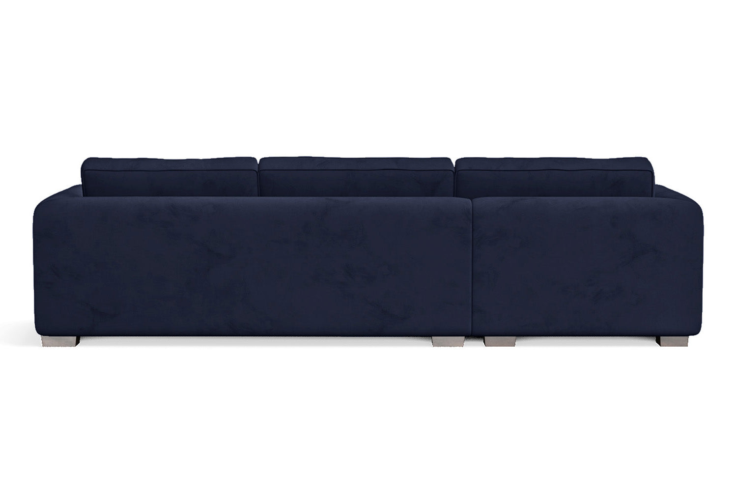 Barletta 3 Seater Left Hand Facing Chaise Lounge Corner Sofa Dark Blue Velvet