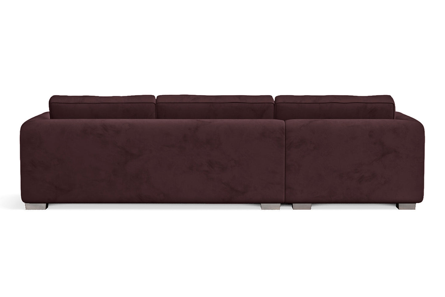 Barletta 3 Seater Left Hand Facing Chaise Lounge Corner Sofa Grape Velvet