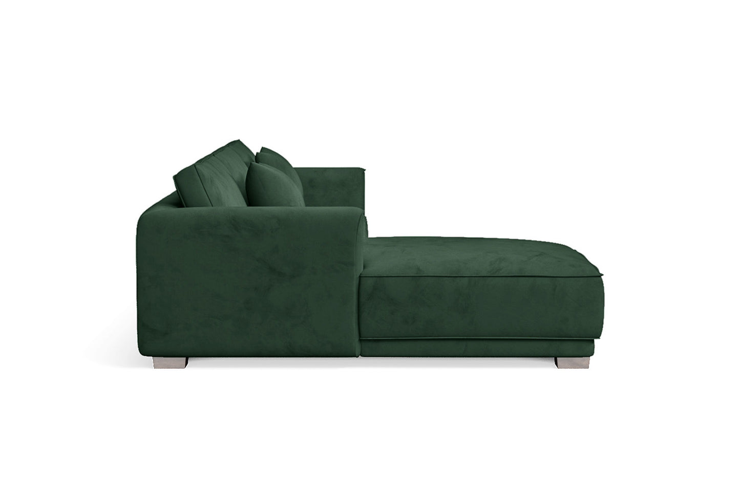 Barletta 3 Seater Left Hand Facing Chaise Lounge Corner Sofa Green Velvet