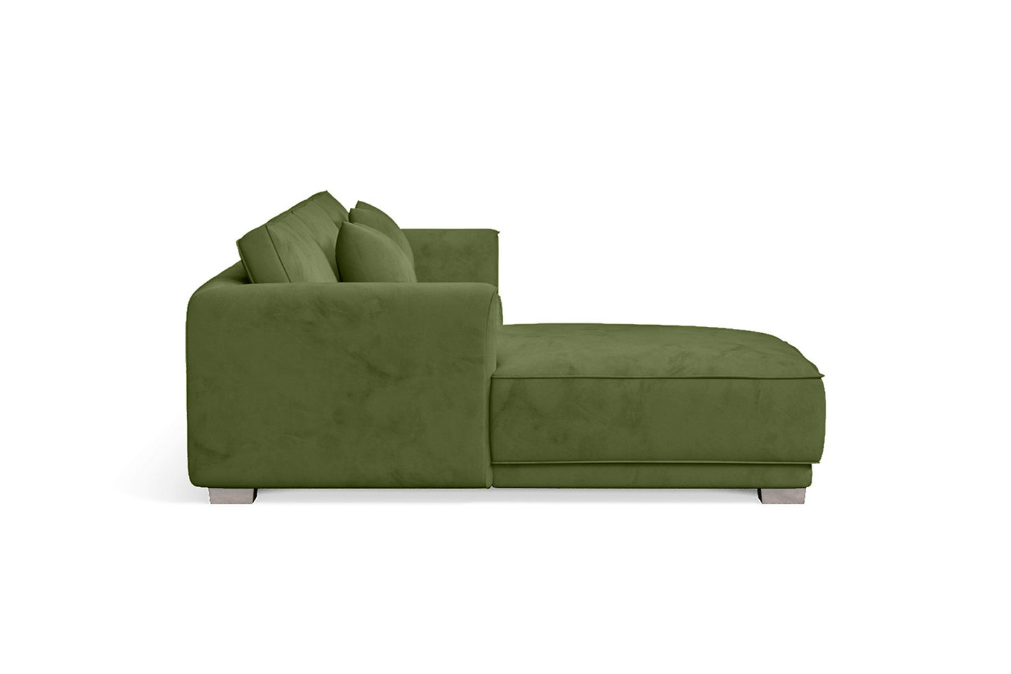 Barletta 3 Seater Left Hand Facing Chaise Lounge Corner Sofa Lime Velvet