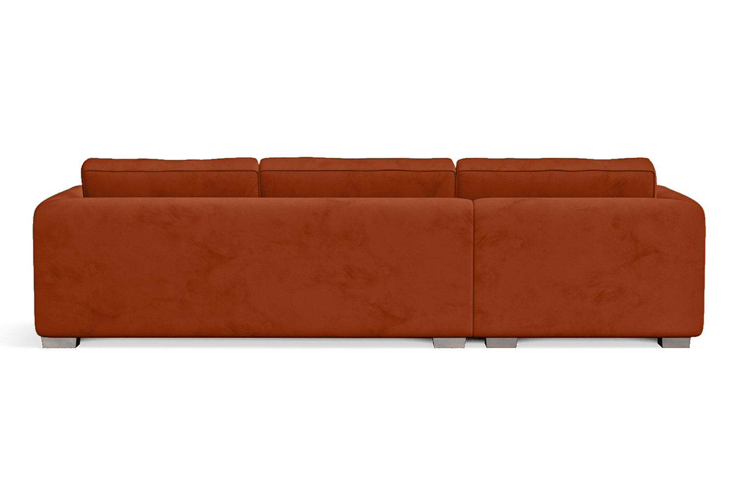 Barletta 3 Seater Left Hand Facing Chaise Lounge Corner Sofa Orange Velvet