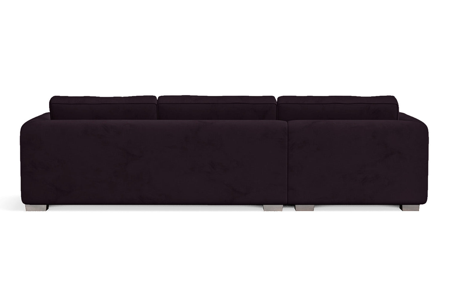 Barletta 3 Seater Left Hand Facing Chaise Lounge Corner Sofa Purple Velvet