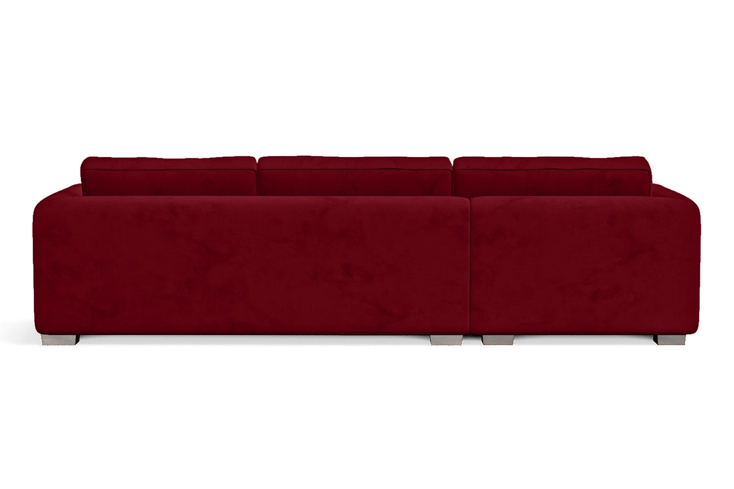 Barletta 3 Seater Left Hand Facing Chaise Lounge Corner Sofa Red Velvet