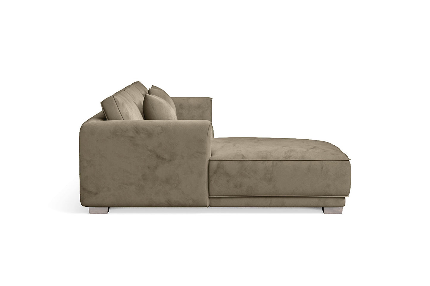 Barletta 3 Seater Left Hand Facing Chaise Lounge Corner Sofa Sand Velvet