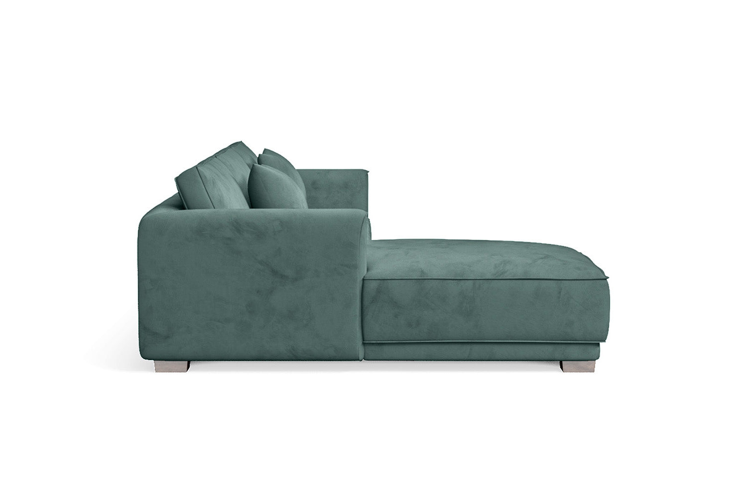 Barletta 3 Seater Left Hand Facing Chaise Lounge Corner Sofa Teal Velvet