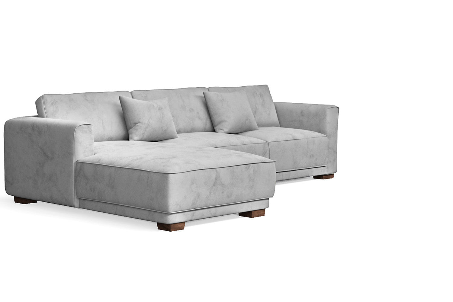 Barletta 3 Seater Left Hand Facing Chaise Lounge Corner Sofa White Velvet