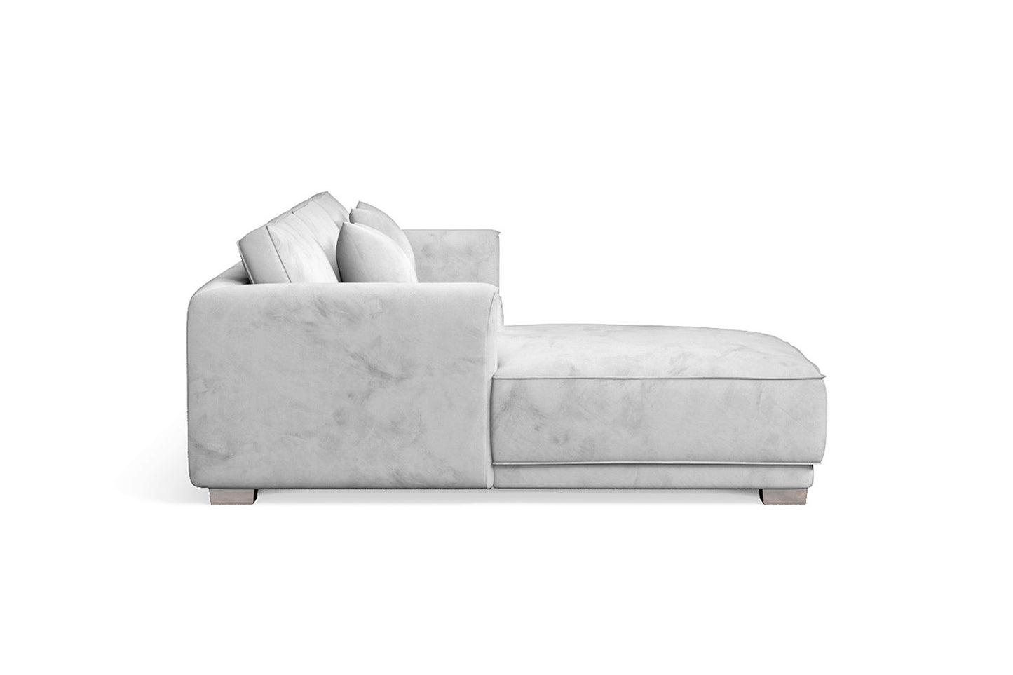 Barletta 3 Seater Left Hand Facing Chaise Lounge Corner Sofa White Velvet