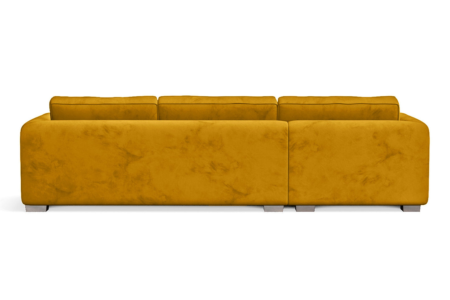 Barletta 3 Seater Left Hand Facing Chaise Lounge Corner Sofa Yellow Velvet