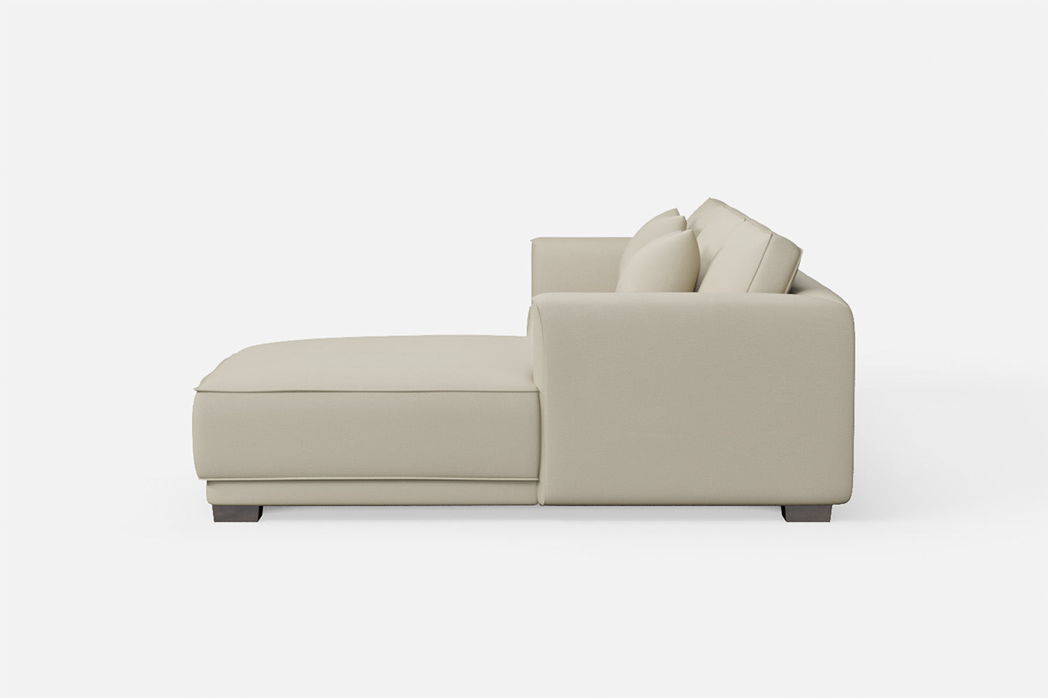 Barletta 3 Seater Right Hand Facing Chaise Lounge Corner Sofa Cream Leather