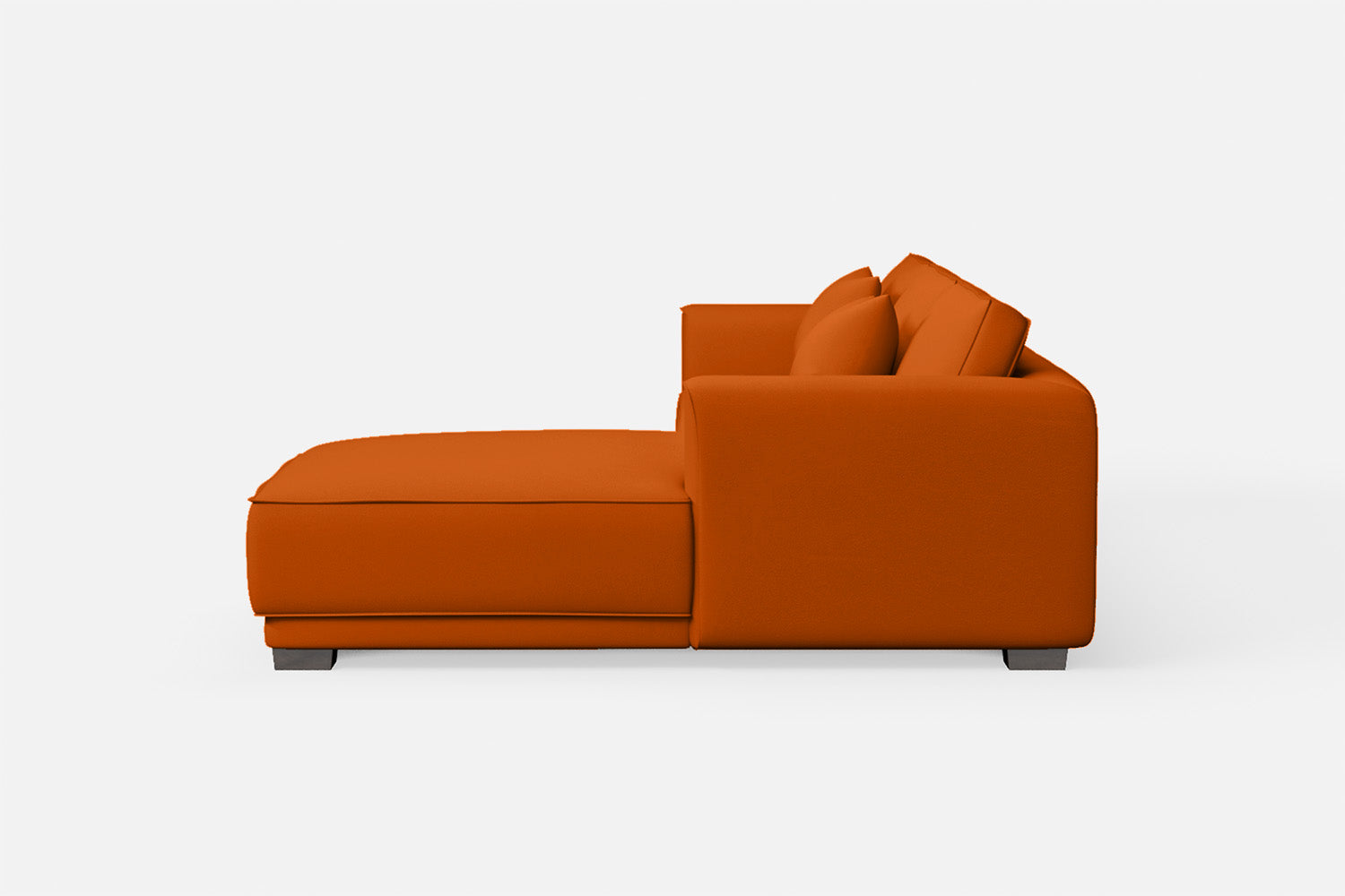 Barletta 3 Seater Right Hand Facing Chaise Lounge Corner Sofa Orange Leather