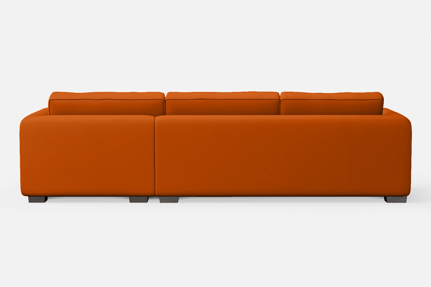 Barletta 3 Seater Right Hand Facing Chaise Lounge Corner Sofa Orange Leather