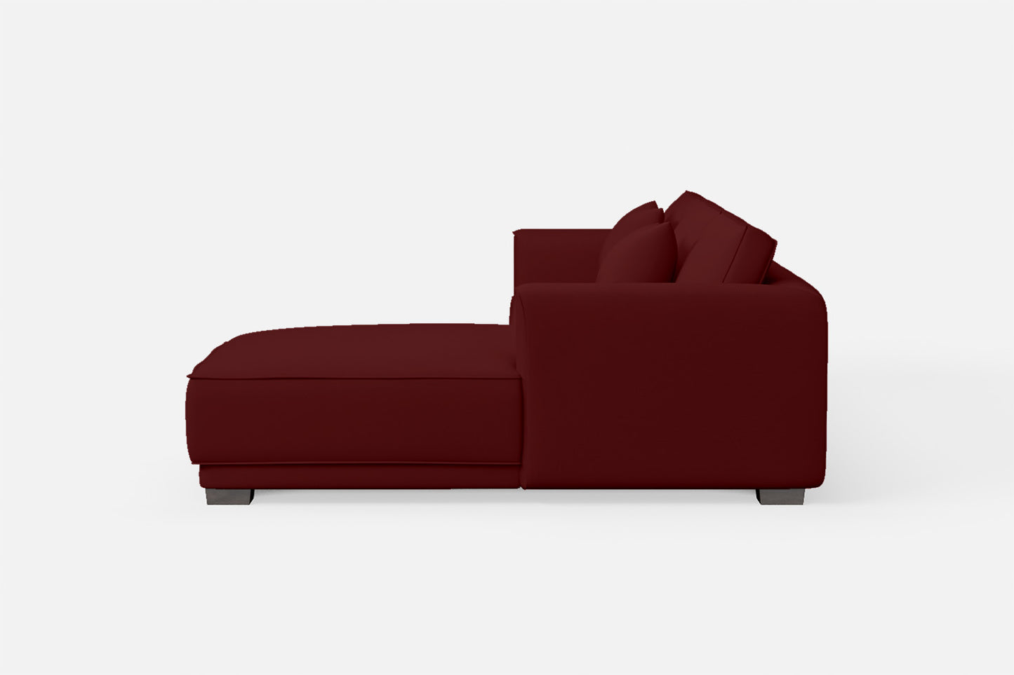 Barletta 3 Seater Right Hand Facing Chaise Lounge Corner Sofa Red Leather