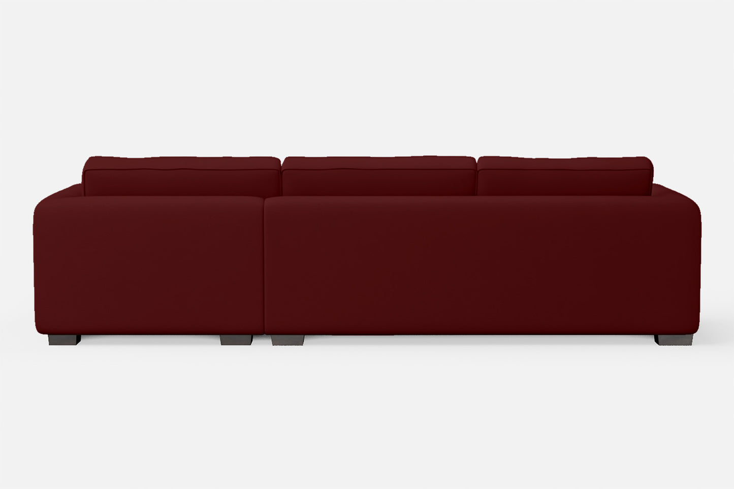 Barletta 3 Seater Right Hand Facing Chaise Lounge Corner Sofa Red Leather