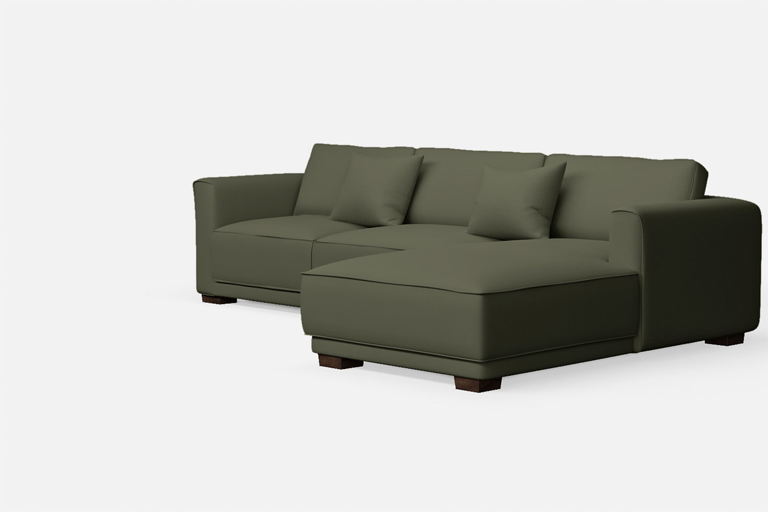 Barletta 3 Seater Right Hand Facing Chaise Lounge Corner Sofa Sage Leather