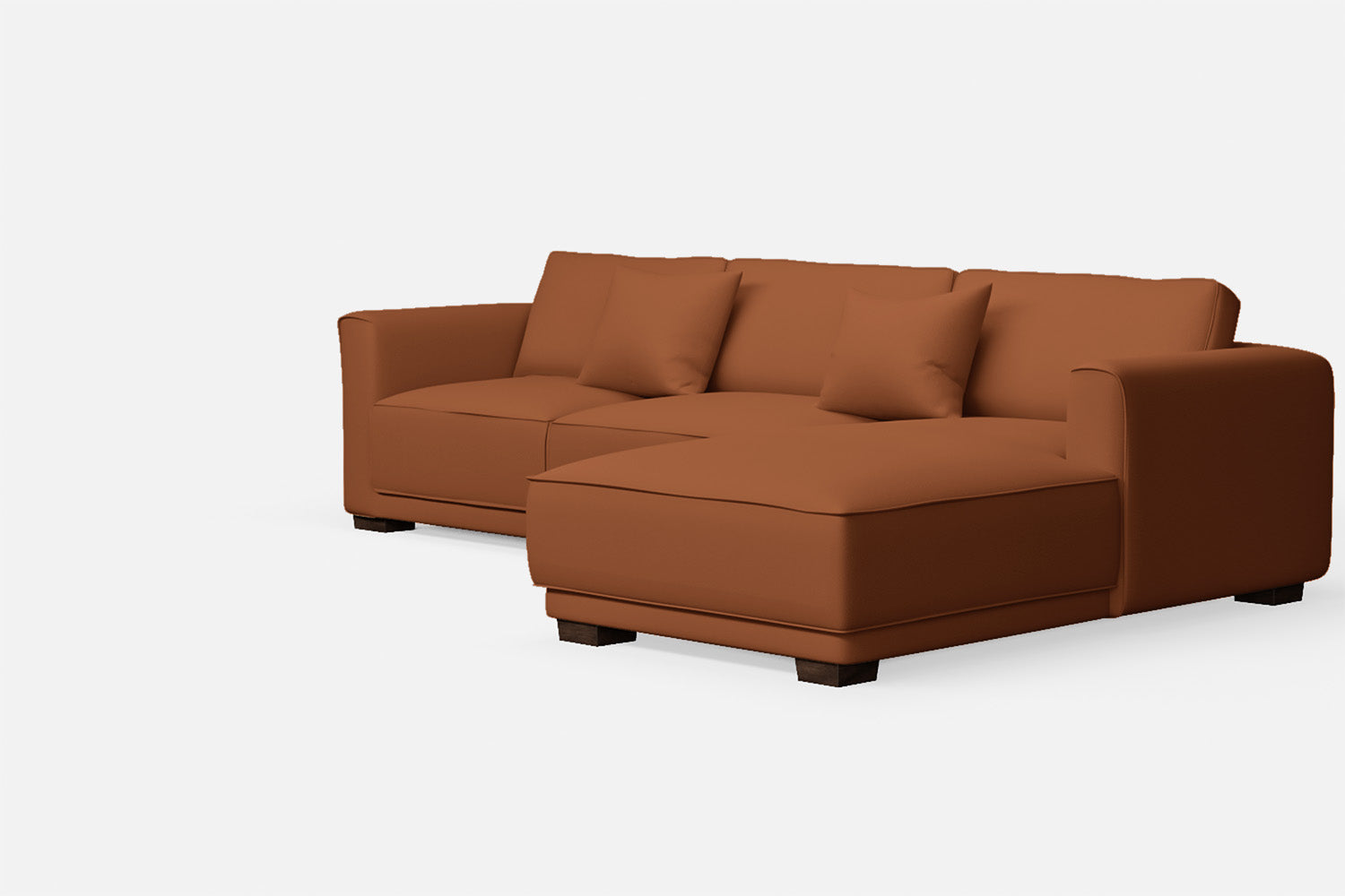 Barletta 3 Seater Right Hand Facing Chaise Lounge Corner Sofa Tan Brown Leather