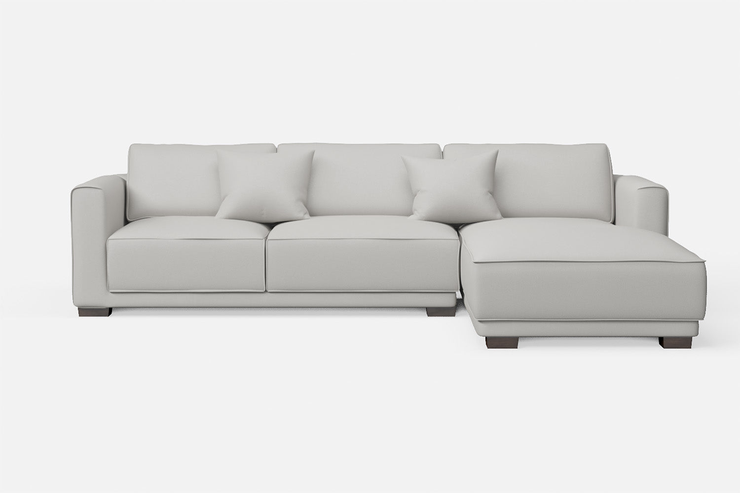 Barletta 3 Seater Right Hand Facing Chaise Lounge Corner Sofa White Leather