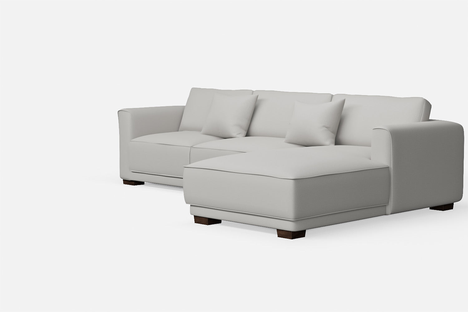 Barletta 3 Seater Right Hand Facing Chaise Lounge Corner Sofa White Leather