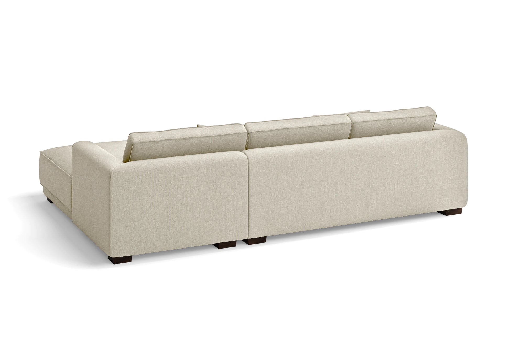 Barletta 3 Seater Right Hand Facing Chaise Lounge Corner Sofa Cream Linen Fabric