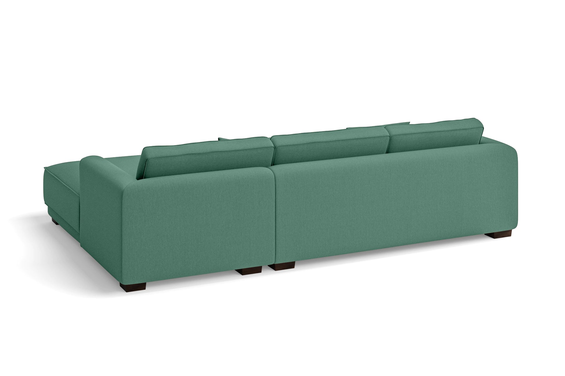 Barletta 3 Seater Right Hand Facing Chaise Lounge Corner Sofa Mint Green Linen Fabric