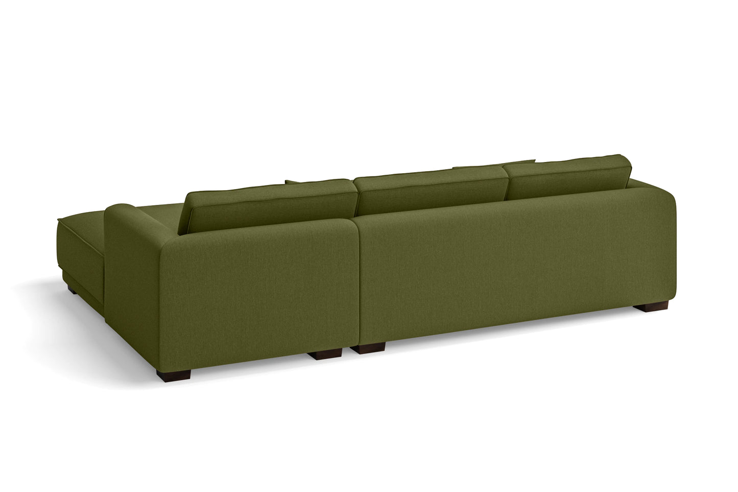 Barletta 3 Seater Right Hand Facing Chaise Lounge Corner Sofa Olive Linen Fabric