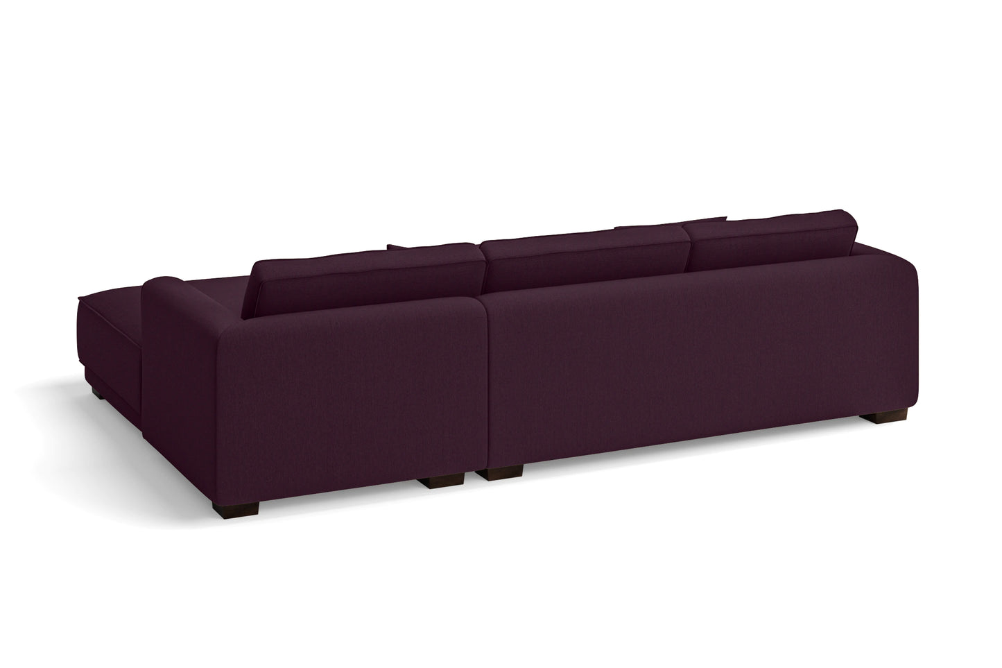 Barletta 3 Seater Right Hand Facing Chaise Lounge Corner Sofa Purple Linen Fabric