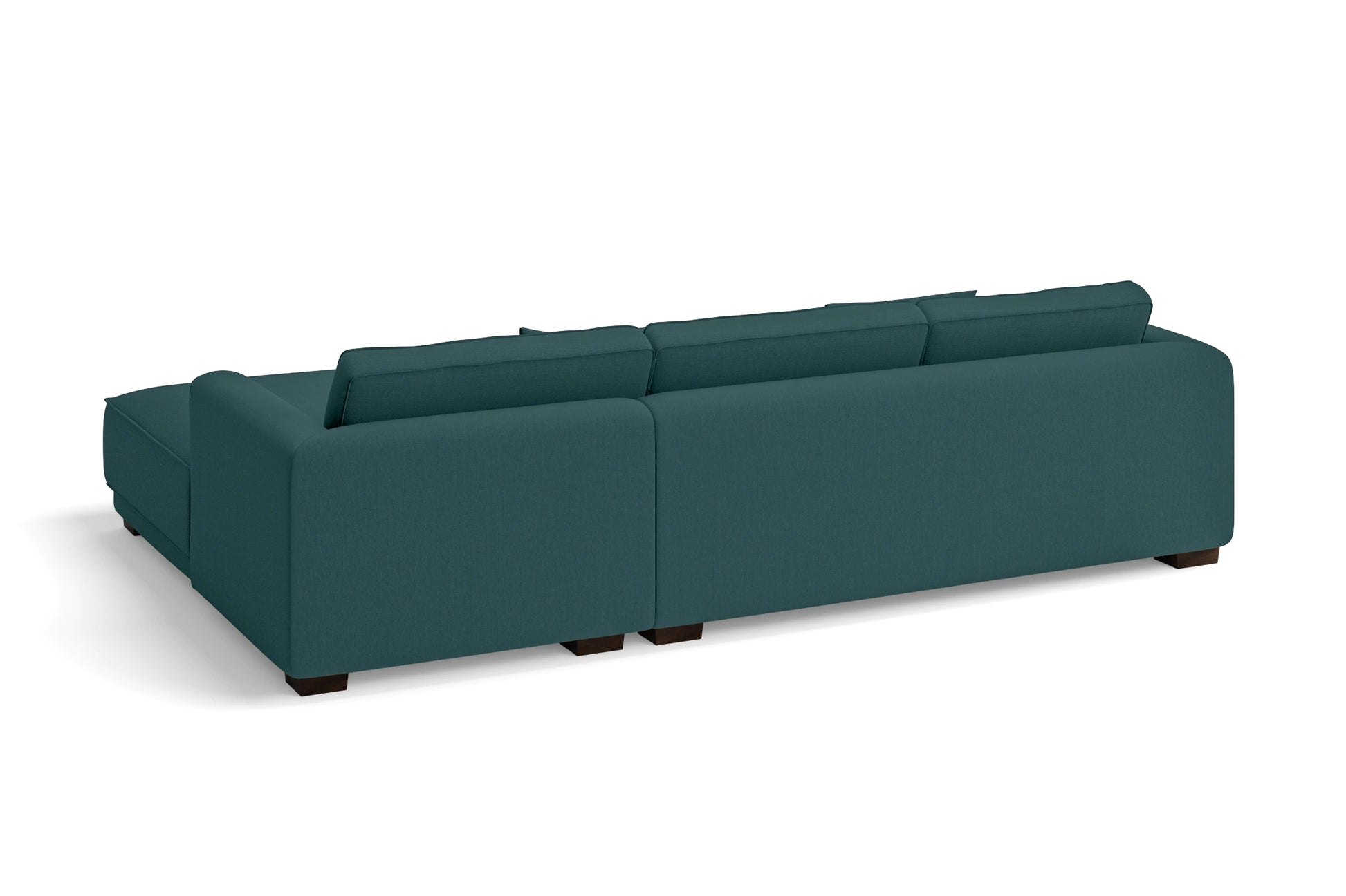 Barletta 3 Seater Right Hand Facing Chaise Lounge Corner Sofa Teal Linen Fabric