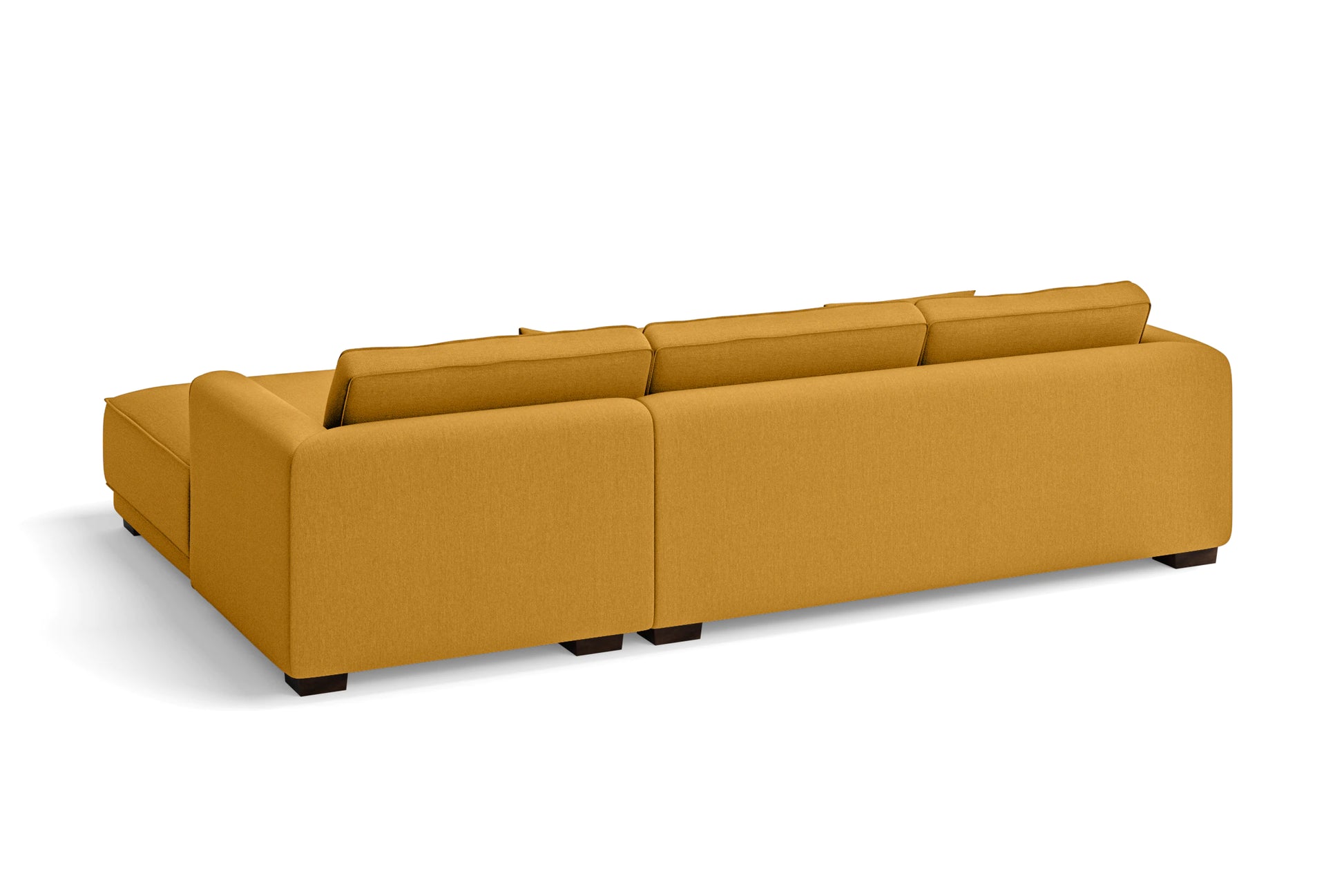 Barletta 3 Seater Right Hand Facing Chaise Lounge Corner Sofa Yellow Linen Fabric