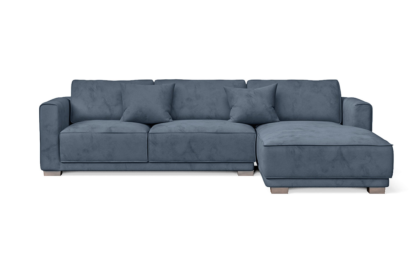 Barletta 3 Seater Right Hand Facing Chaise Lounge Corner Sofa Baby Blue Velvet