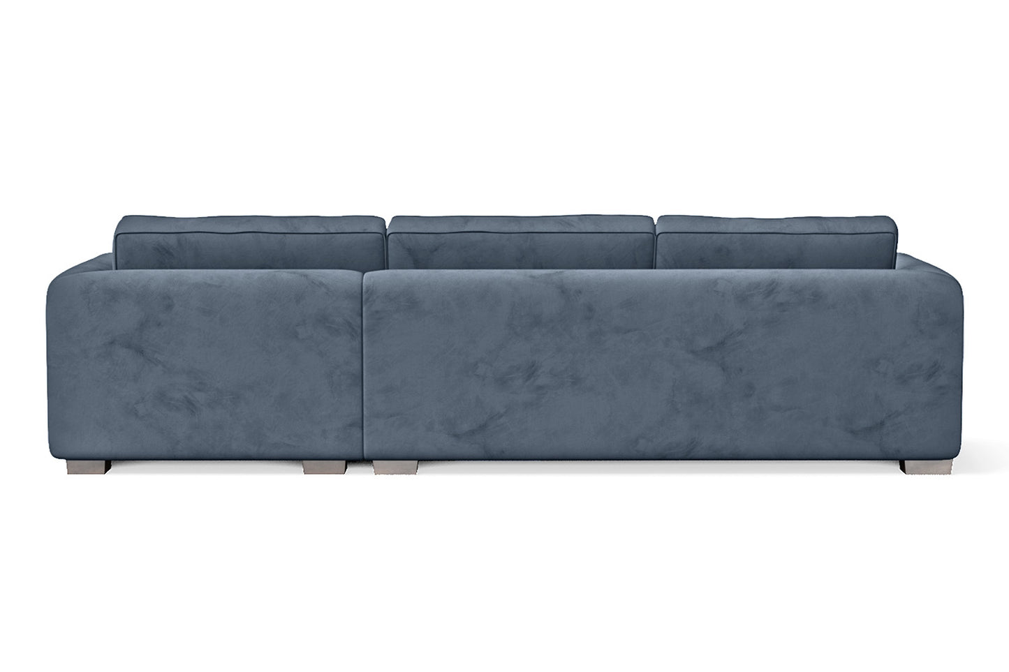 Barletta 3 Seater Right Hand Facing Chaise Lounge Corner Sofa Baby Blue Velvet