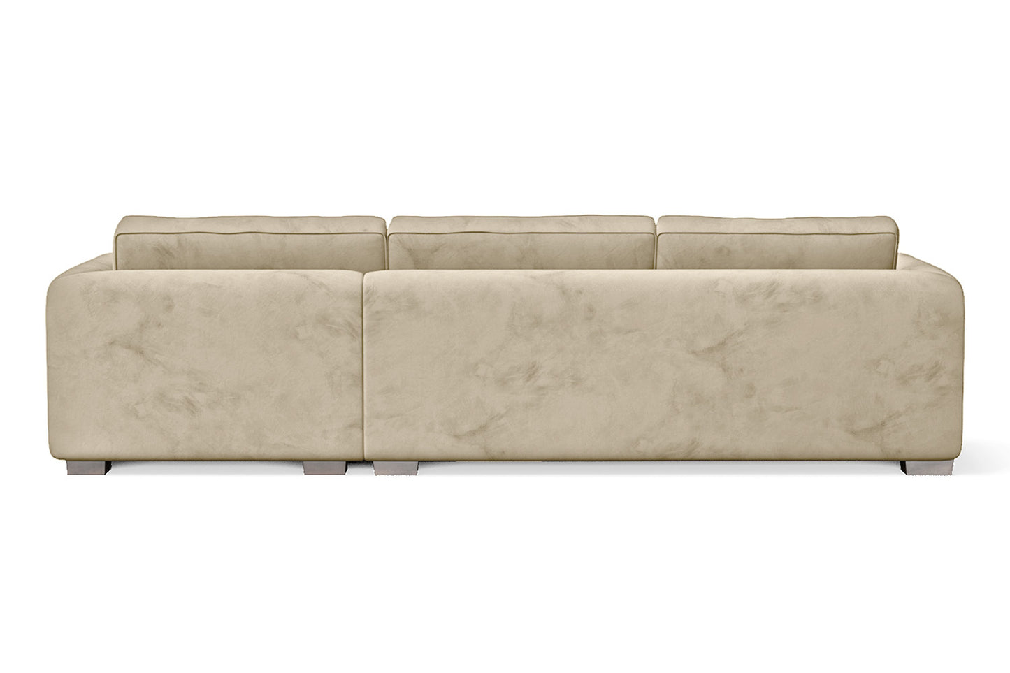 Barletta 3 Seater Right Hand Facing Chaise Lounge Corner Sofa Cream Velvet