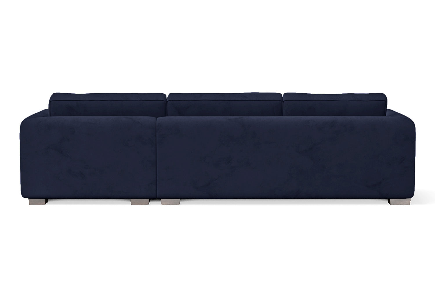 Barletta 3 Seater Right Hand Facing Chaise Lounge Corner Sofa Dark Blue Velvet