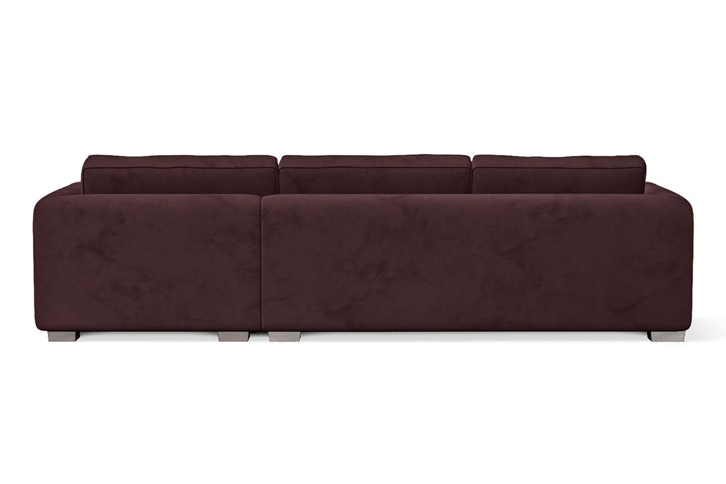 Barletta 3 Seater Right Hand Facing Chaise Lounge Corner Sofa Grape Velvet