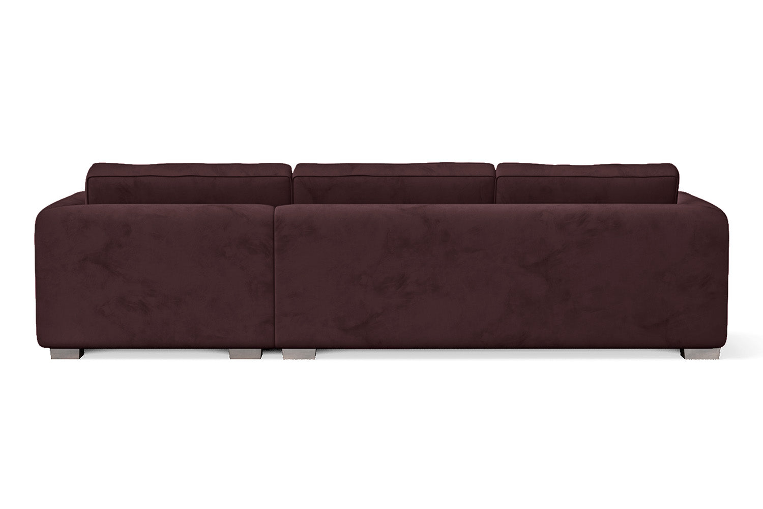 Barletta 3 Seater Right Hand Facing Chaise Lounge Corner Sofa Grape Velvet