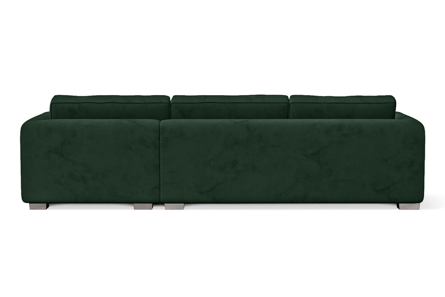 Barletta 3 Seater Right Hand Facing Chaise Lounge Corner Sofa Green Velvet