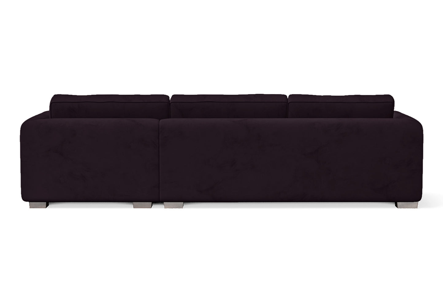 Barletta 3 Seater Right Hand Facing Chaise Lounge Corner Sofa Purple Velvet