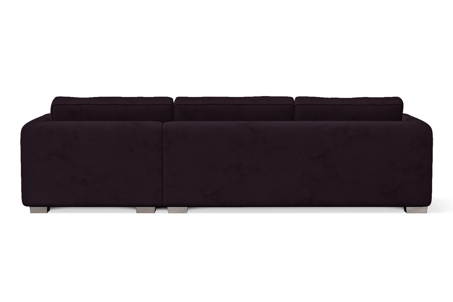 Barletta 3 Seater Right Hand Facing Chaise Lounge Corner Sofa Purple Velvet