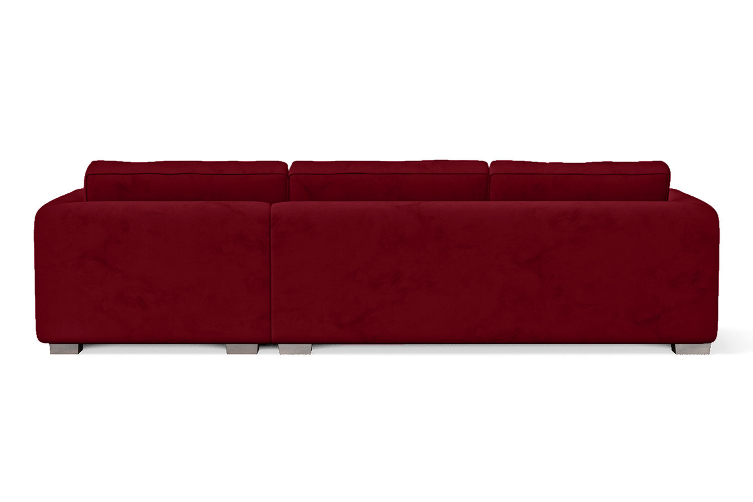 Barletta 3 Seater Right Hand Facing Chaise Lounge Corner Sofa Red Velvet