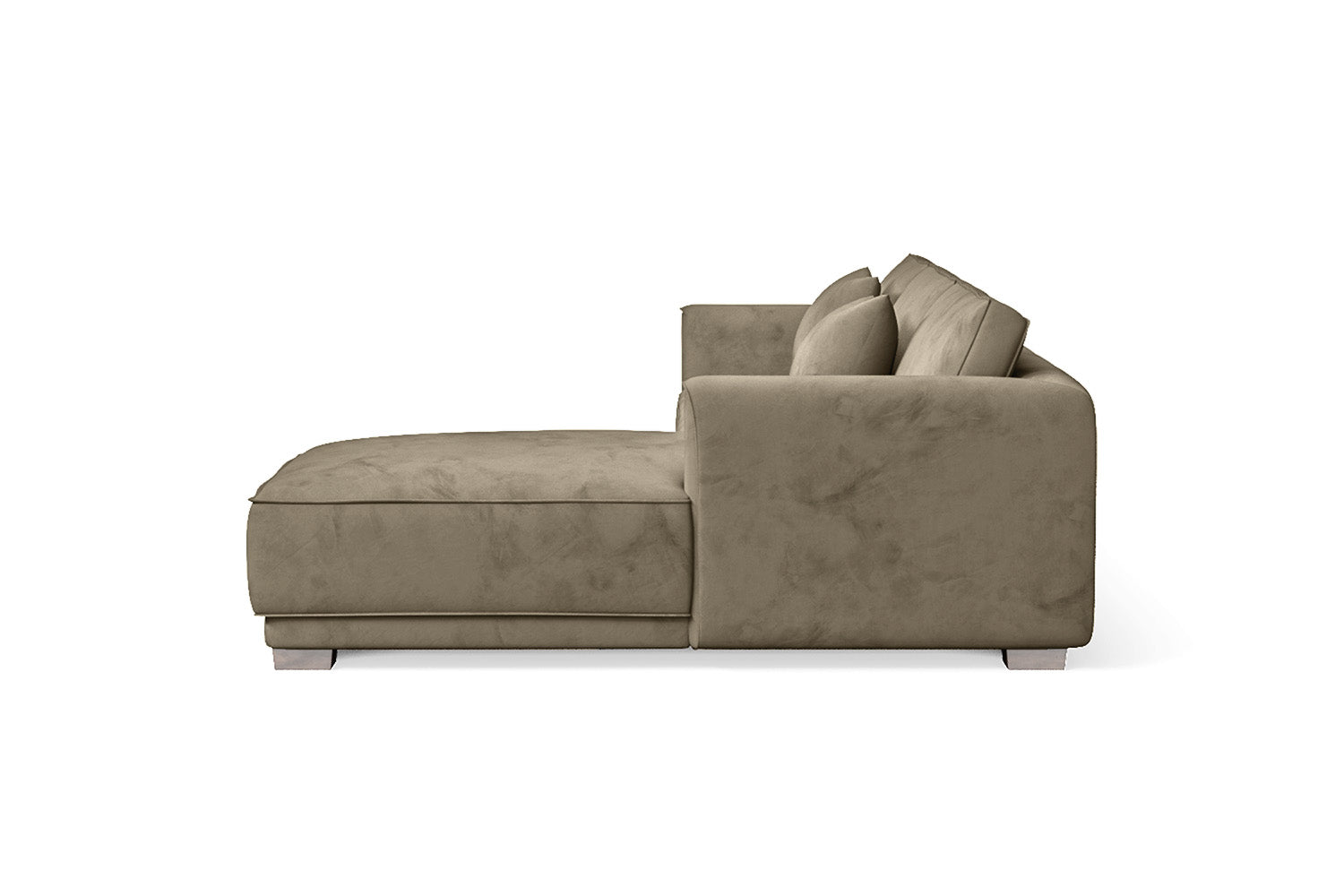 Barletta 3 Seater Right Hand Facing Chaise Lounge Corner Sofa Sand Velvet