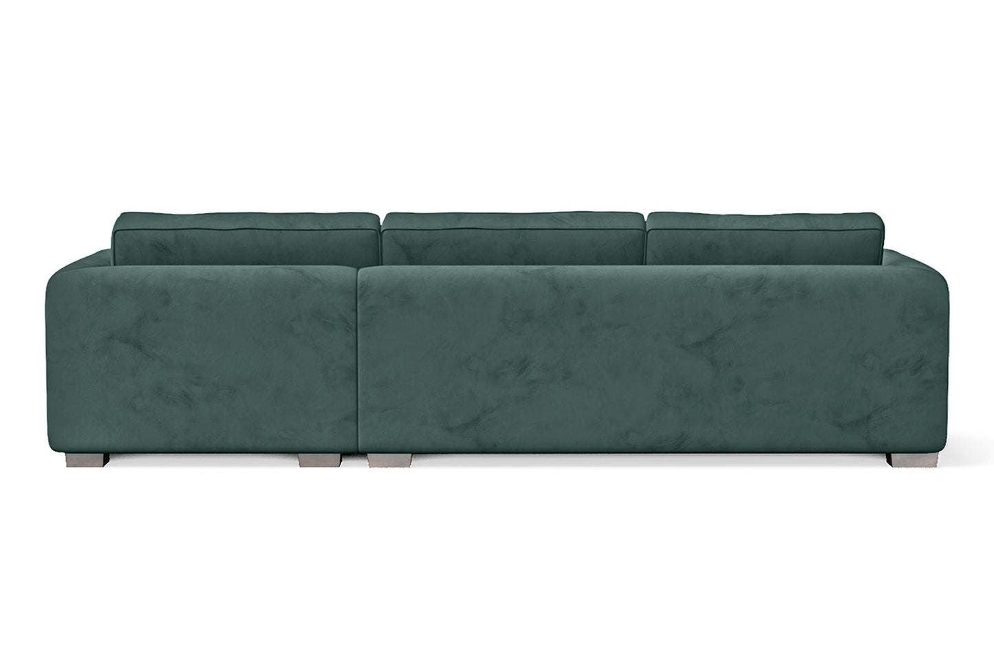 Barletta 3 Seater Right Hand Facing Chaise Lounge Corner Sofa Teal Velvet