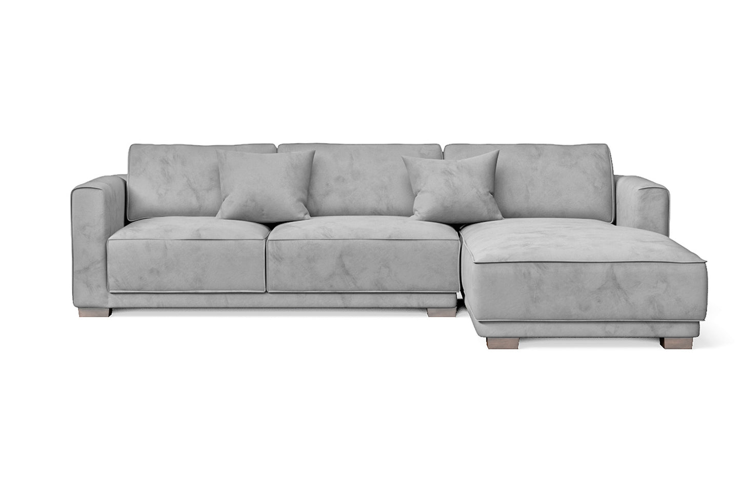 Barletta 3 Seater Right Hand Facing Chaise Lounge Corner Sofa White Velvet