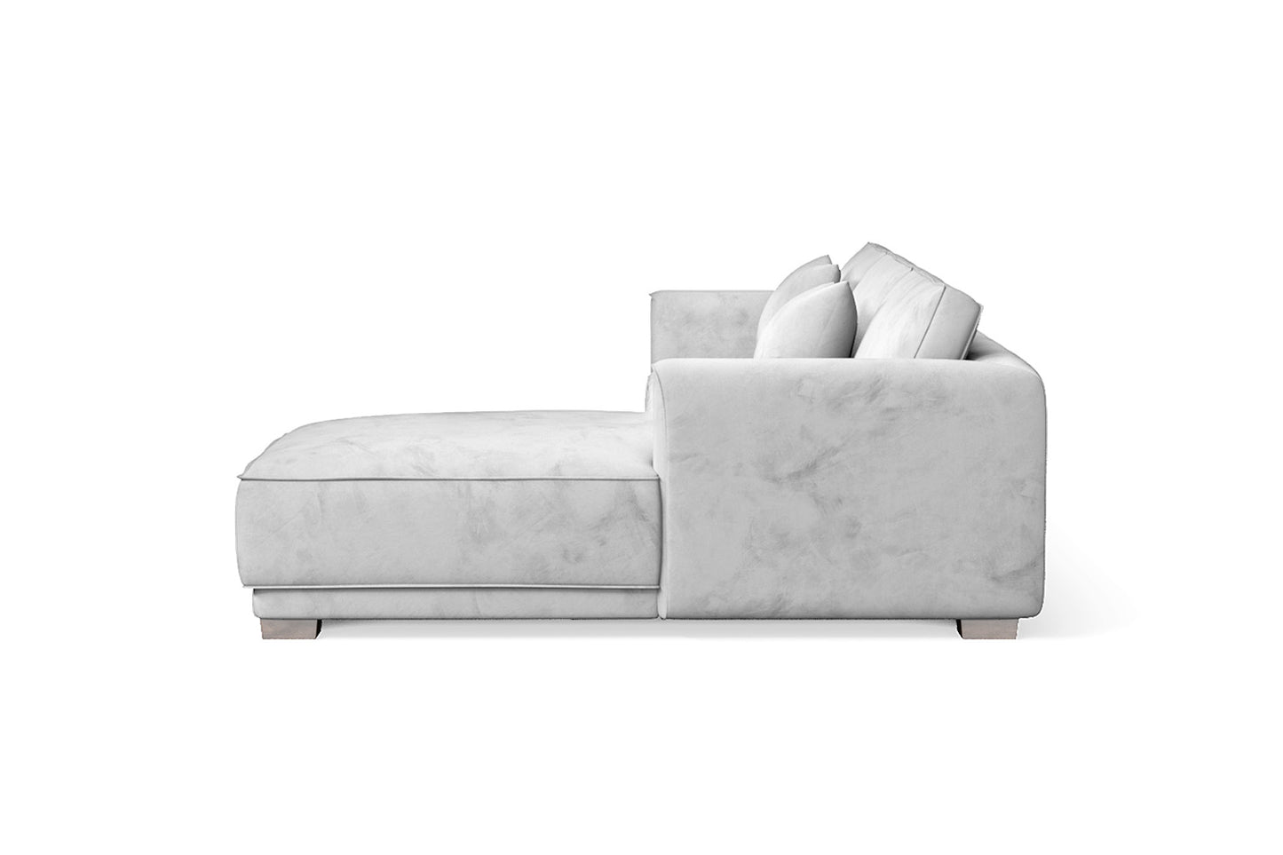 Barletta 3 Seater Right Hand Facing Chaise Lounge Corner Sofa White Velvet