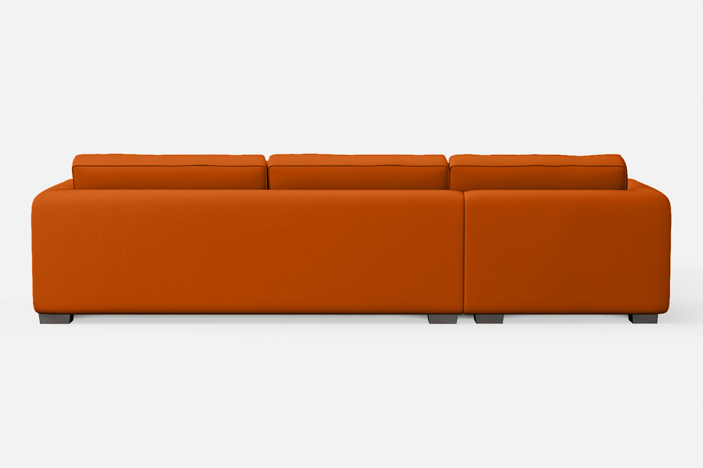 Barletta 4 Seater Left Hand Facing Chaise Lounge Corner Sofa Orange Leather