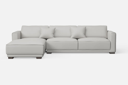 Barletta 4 Seater Left Hand Facing Chaise Lounge Corner Sofa White Leather