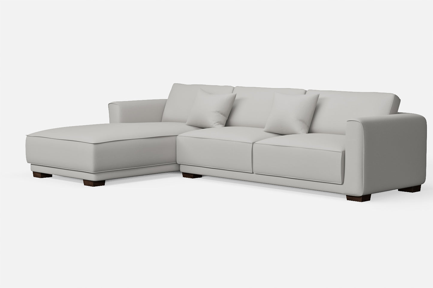 Barletta 4 Seater Left Hand Facing Chaise Lounge Corner Sofa White Leather