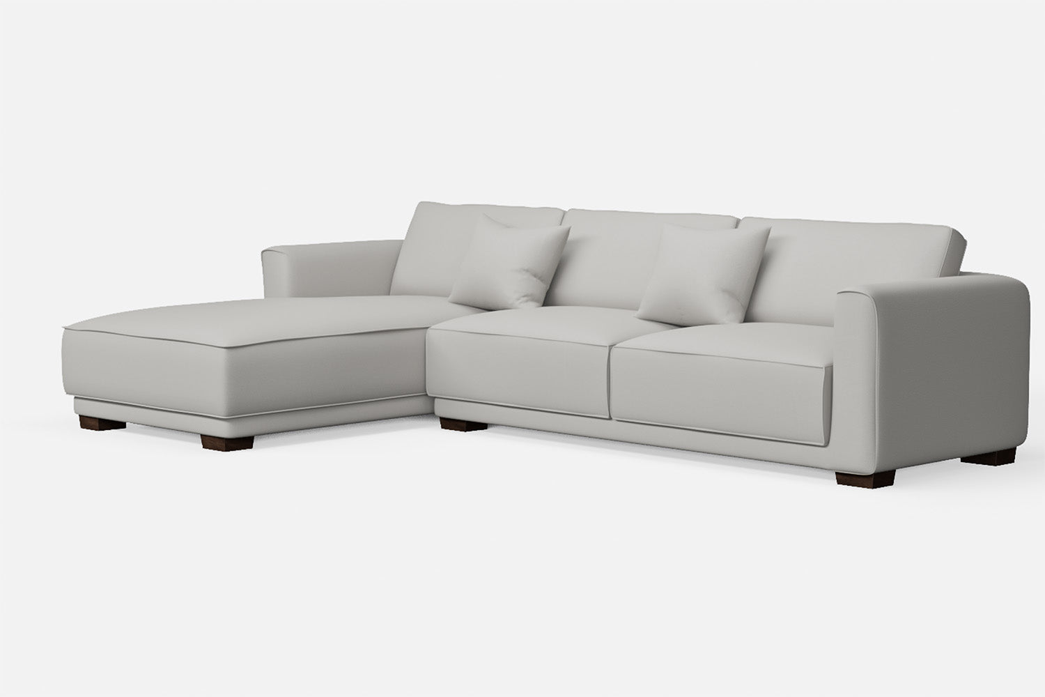 Barletta 4 Seater Left Hand Facing Chaise Lounge Corner Sofa White Leather