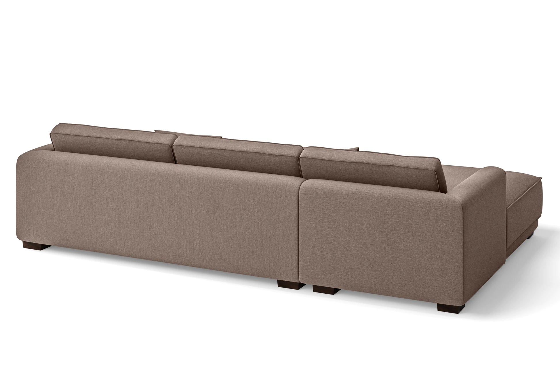 Barletta 4 Seater Left Hand Facing Chaise Lounge Corner Sofa Caramel Linen Fabric