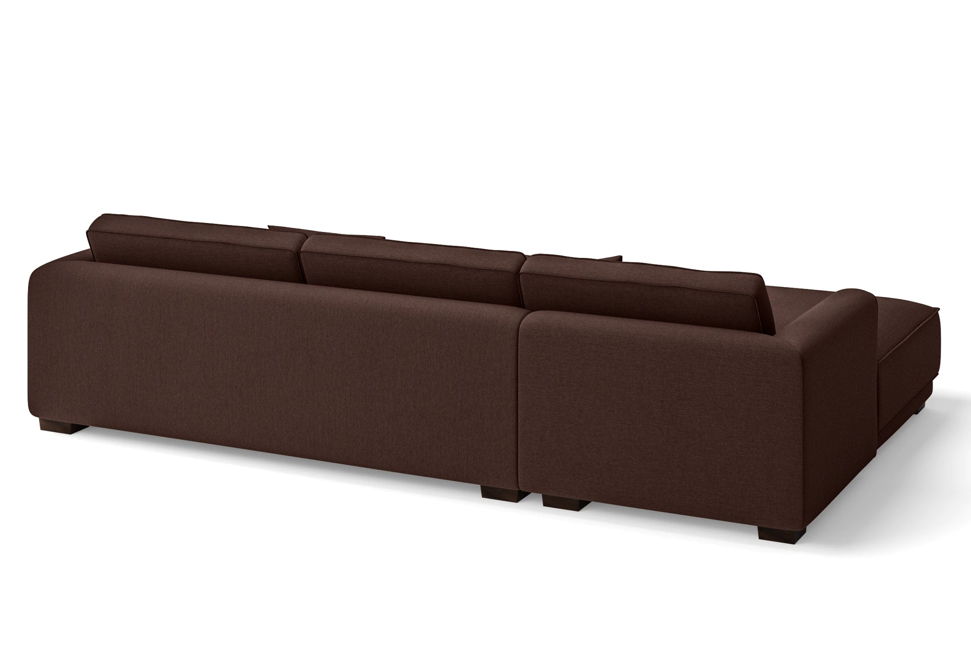 Barletta 4 Seater Left Hand Facing Chaise Lounge Corner Sofa Coffee Brown Linen Fabric