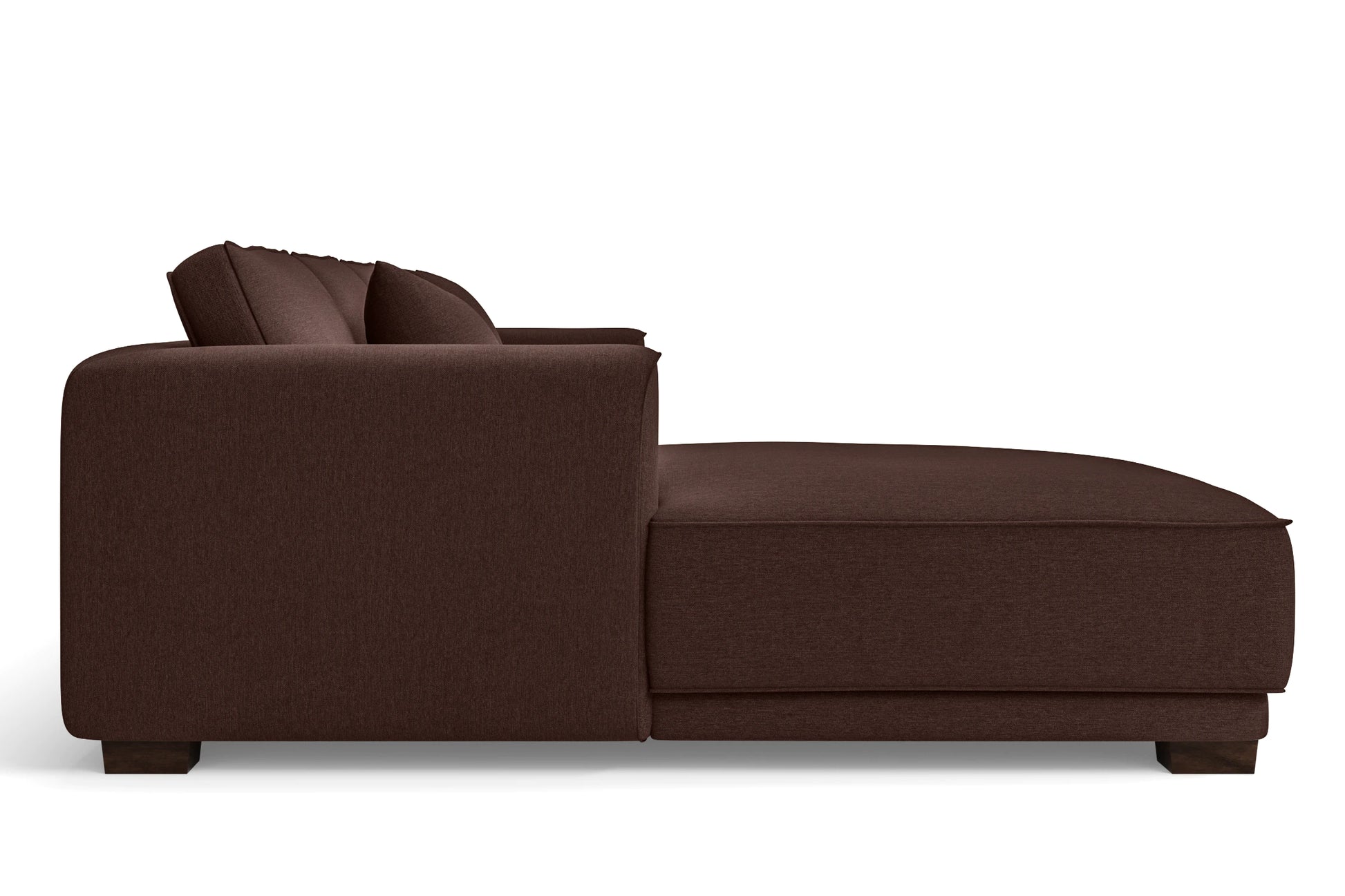 Barletta 4 Seater Left Hand Facing Chaise Lounge Corner Sofa Coffee Brown Linen Fabric